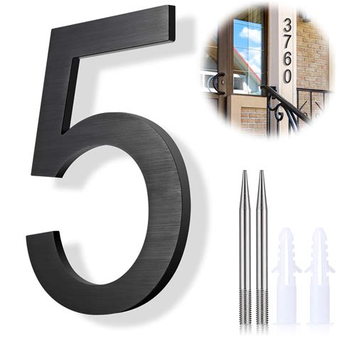 black metal floating house number 8 inch|8 Inch Modern House Numbers.